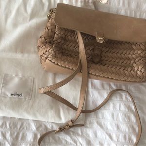 Wilfred Nude/Beige Woven Leather Crossbody bag